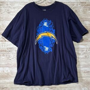 Vintage San Diego Chargers Surf Board Graphic T Shirt Blue Reebok NFL Mens XXL